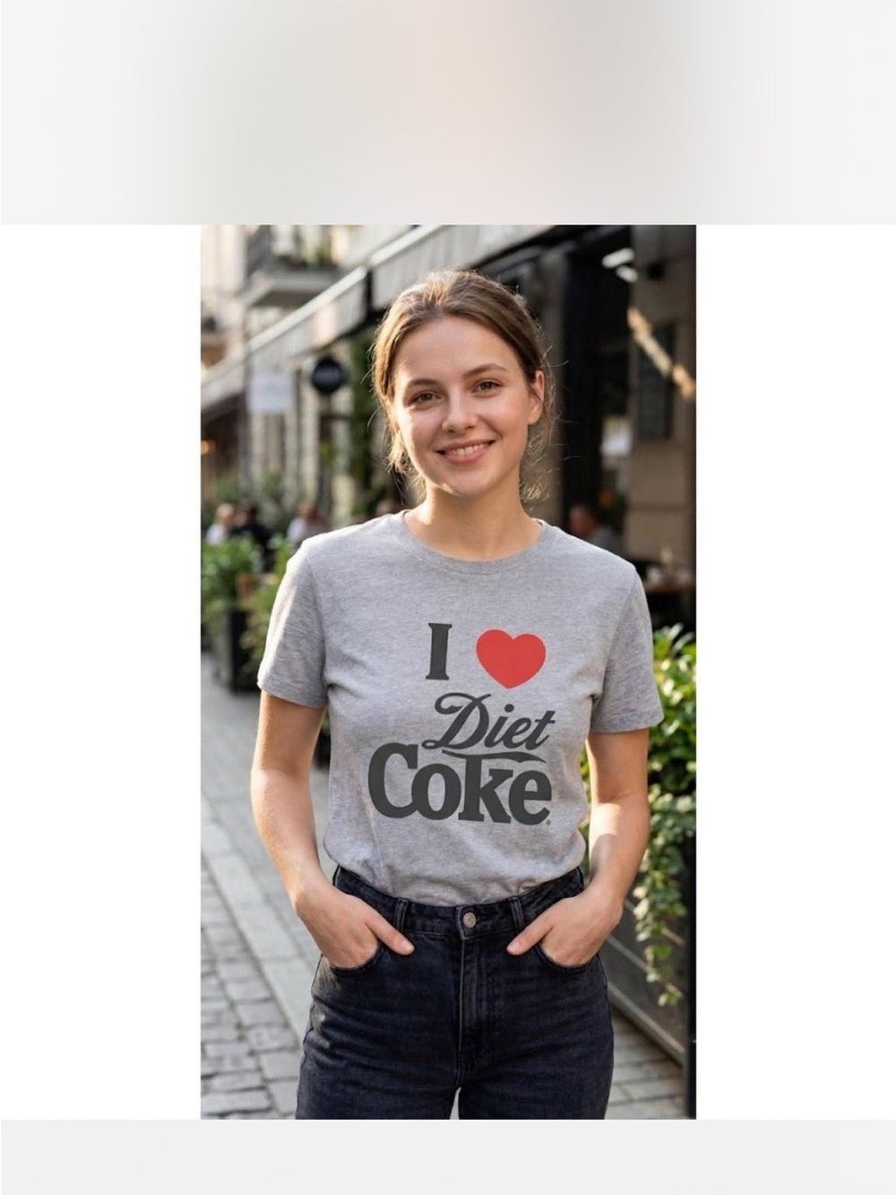 Coca-Cola Logo Tee in Gray with Black Print